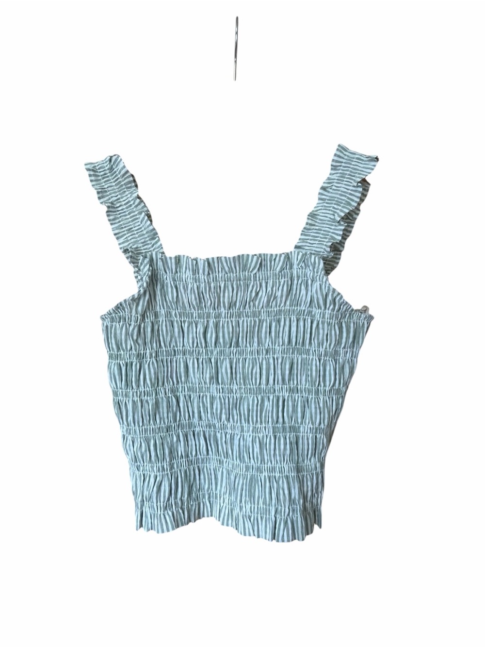 Good Luck Gem Light Blue Smocked Crop Top with Ruffle Straps